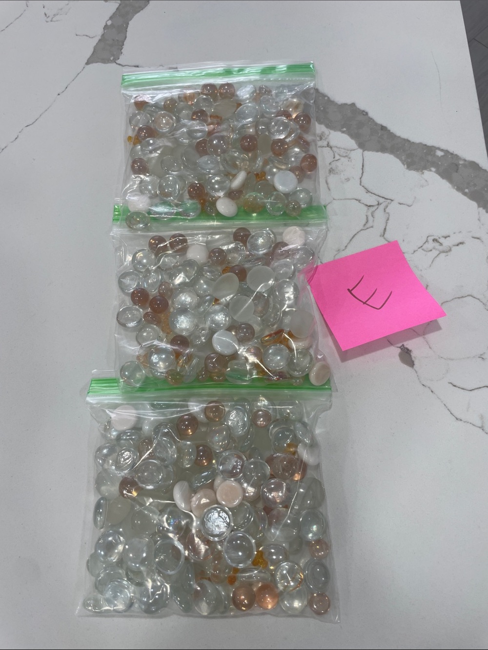 Glass and Pearl like Accent Decorative Beads - Clear, White, Brown Mix